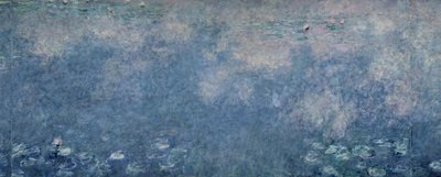 Nenúfares: Dos sauces llorones, sección central derecha, 1914-18 de Claude Monet